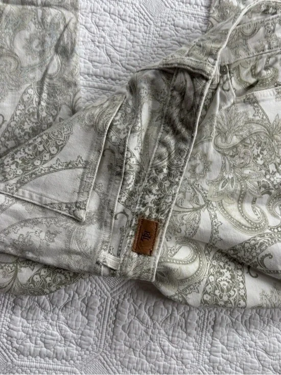 Lauren Ralph Lauren Premier Straight Ankle Jeans White&Green Bandana - Picture 3 of 5